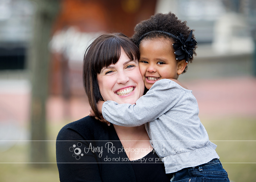 Mommy and daughter, caucasian and african american
