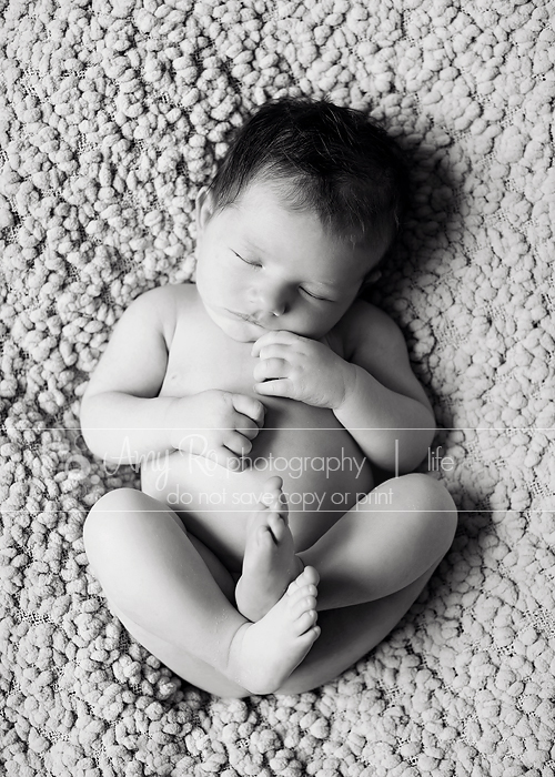 Black and white newborn image in Massachusetts