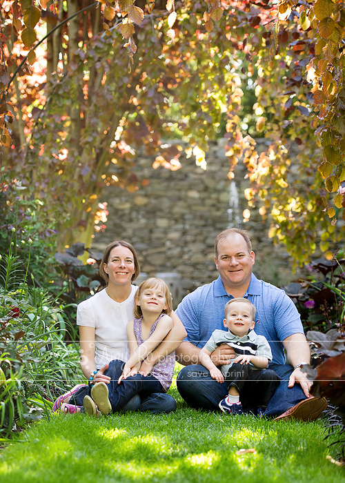 Beautiful family photo in garden