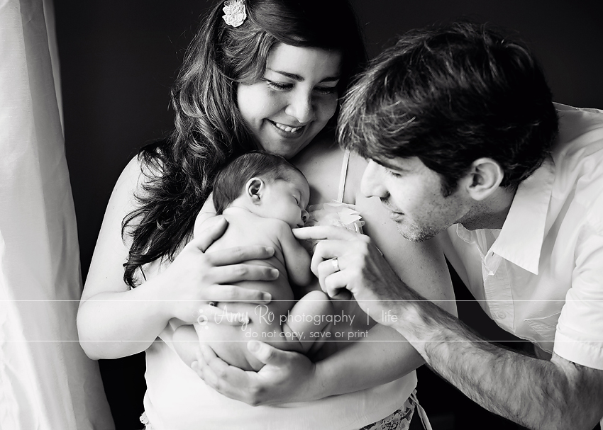 Family image of dad mom and newborn girl Massachusetts Newborn Photography