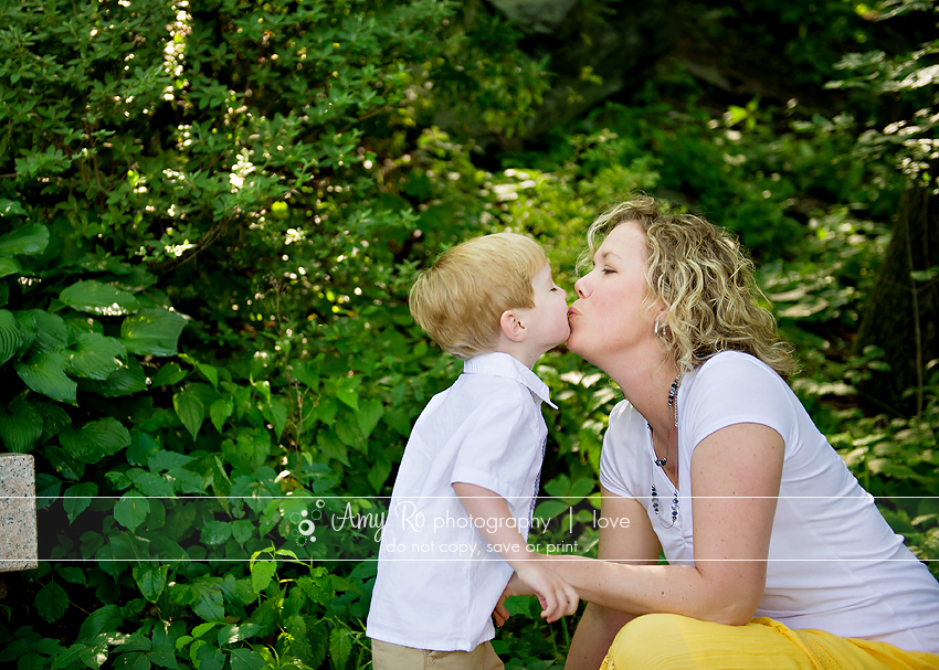 Photos of mom kissing son, Boston south shore photography