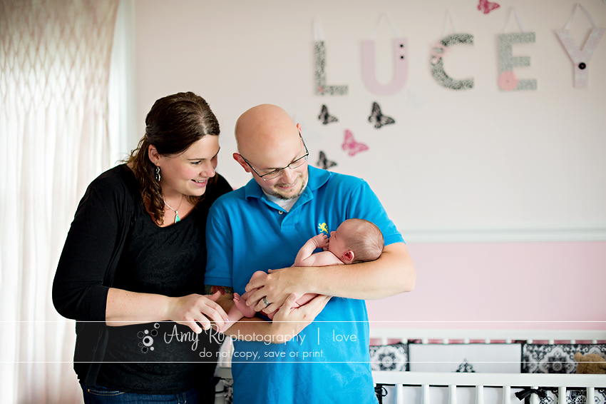 Newborn nursery image with family, Connecticut newborn photography