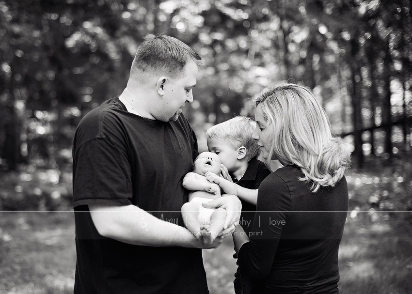 Massachusetts newborn photography, sibling shot with newborn