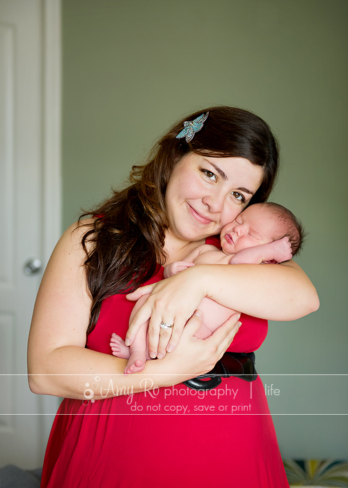 Mother and newborn shot