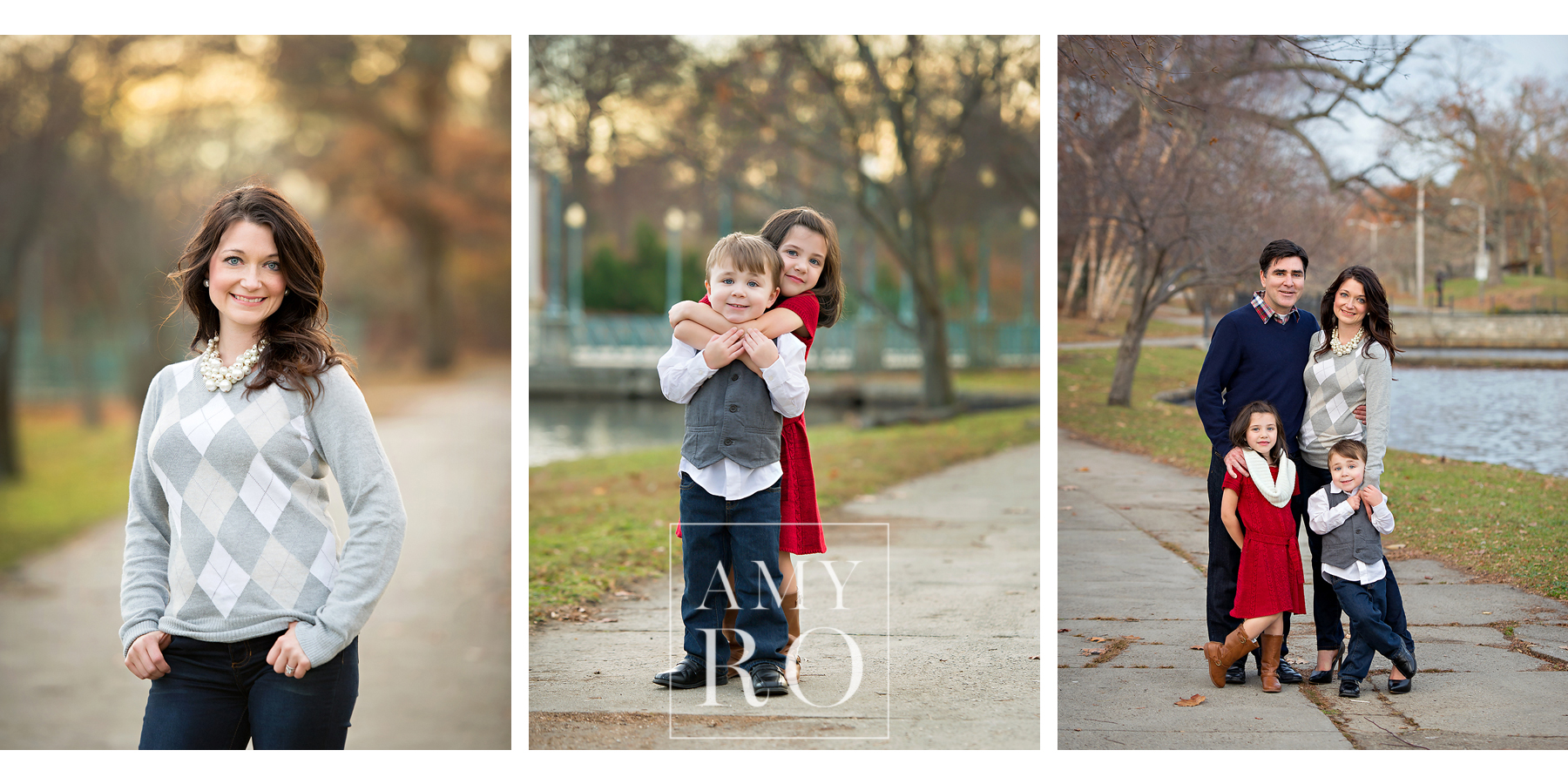 Images of mom, dad and kids during family session lifestyle in Rhode Island