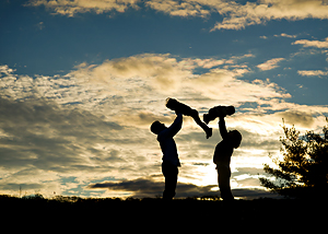 Silhouetted family shot Rhode Island Family Photography