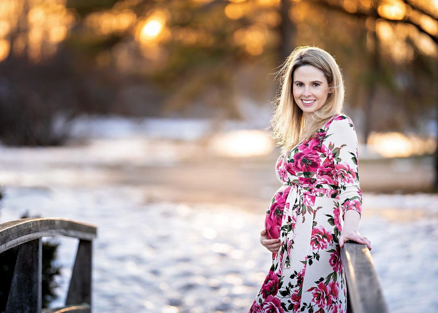 Snowy Winter Maternity Session - CT Best Pregnancy Photographer