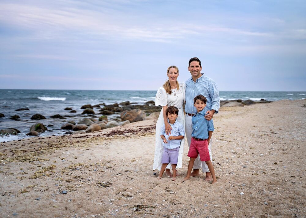 Family photos on the beach Weekapaug Inn