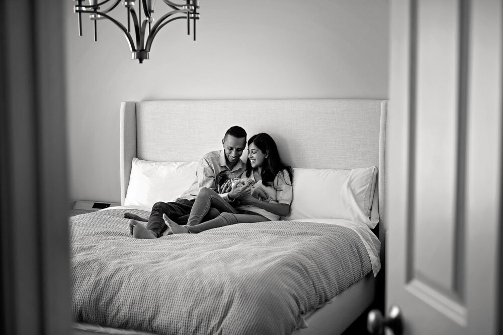 Lifestyle newborn in bedroom in Bristol Rhode Island