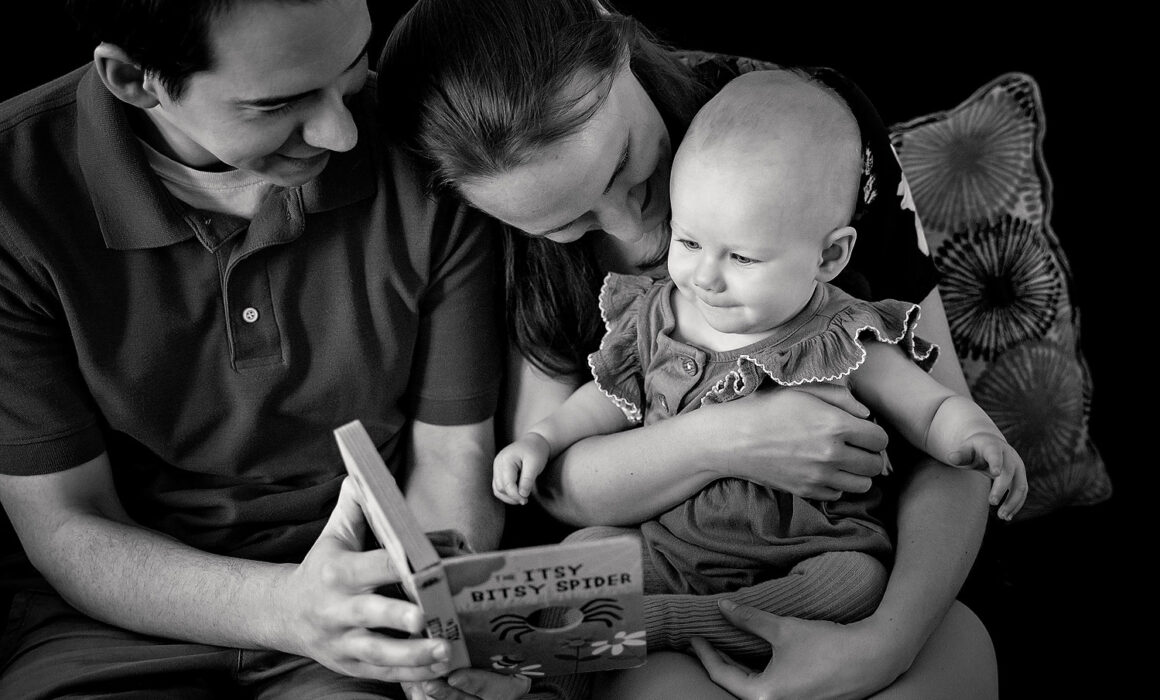 Mom kissing baby black and white family baby session Rhode Island