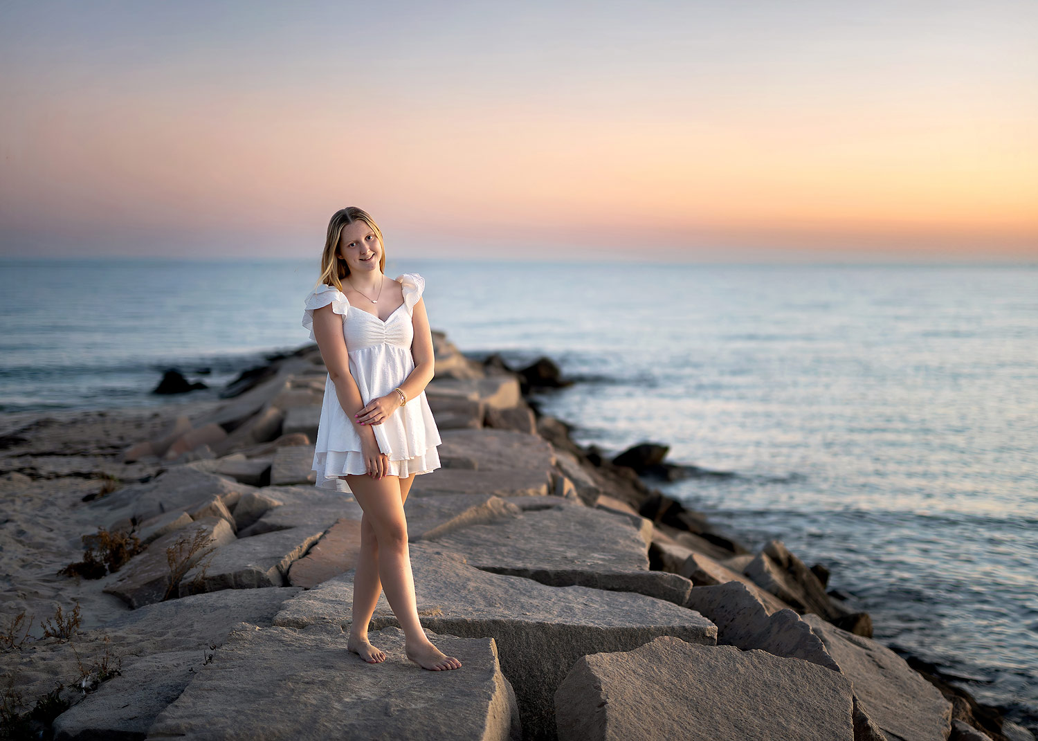 Cumberland HS senior girl portraits at Napa Tree Point in Westerly Rhode Island