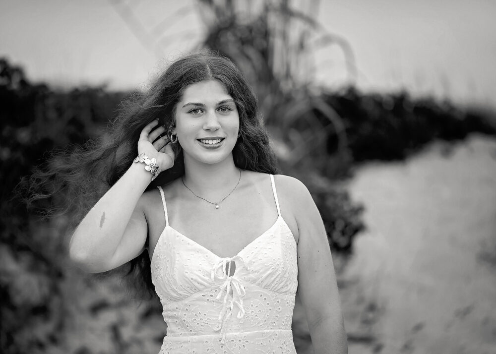 Coventry high School senior photos senior girl at the beach in Middletown Rhode Island