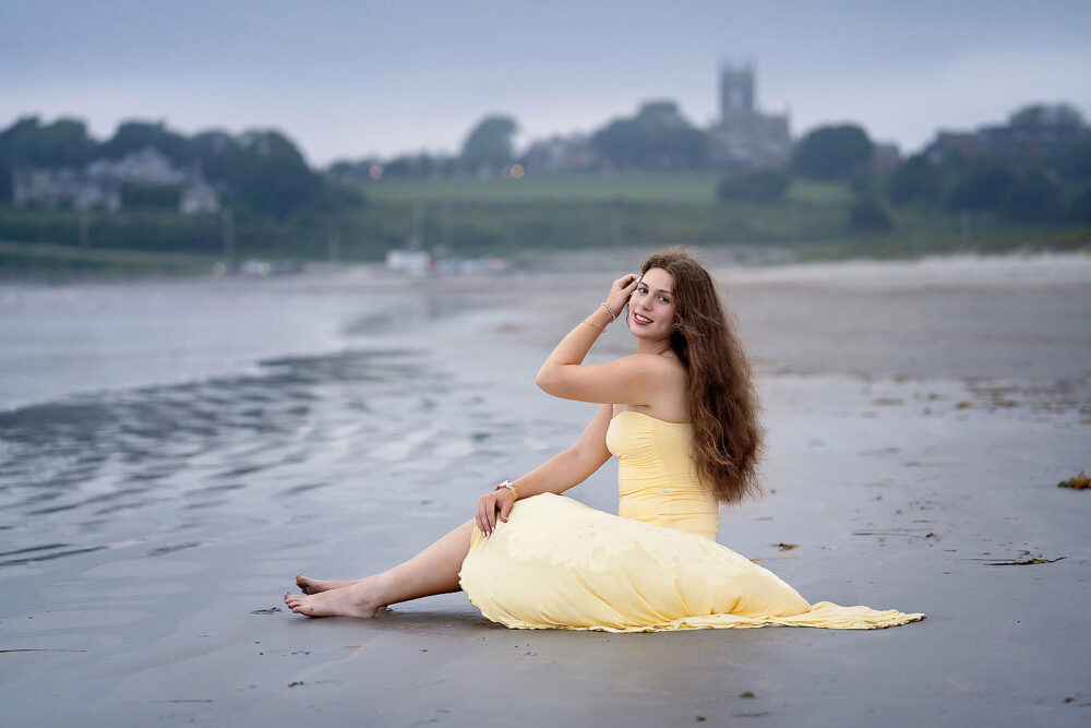 Senior girl St George's school beach photo Rhode Island