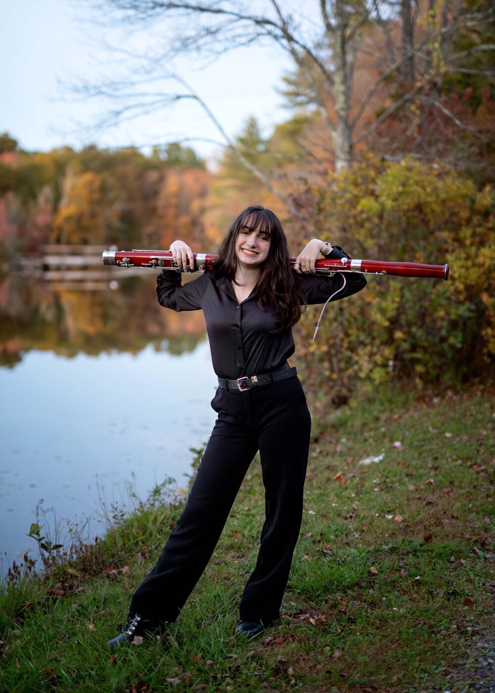 Senior photo with bassoon Rhode Island